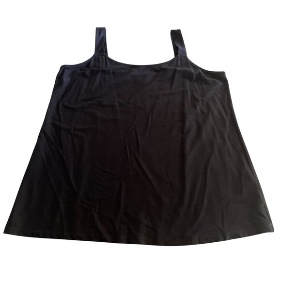 Eileen Fisher Scope Neck Tank Top Women's Black Made In USA, Size XL - Picture 1 of 6